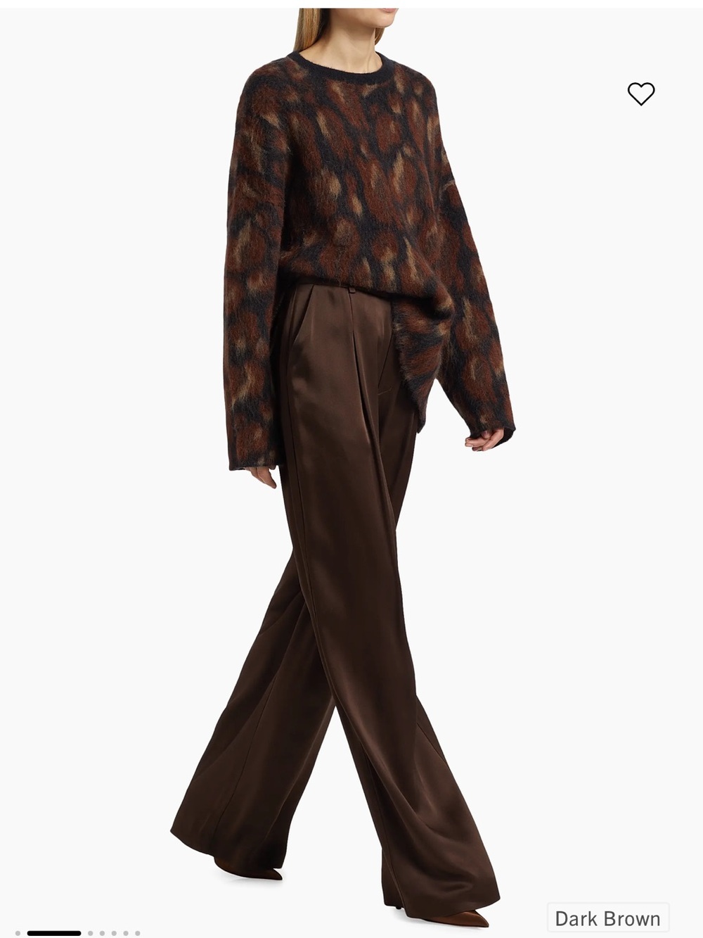 Designer Lapointe Size 10 Dark Brown Satin Wide Leg Stunning Women's Pants